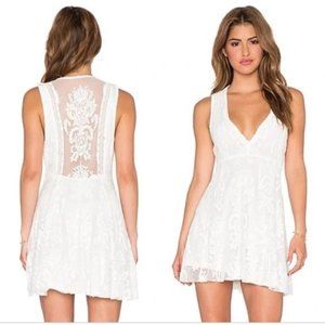 Free People Reign Over Me Lace Dress White Sz 12
